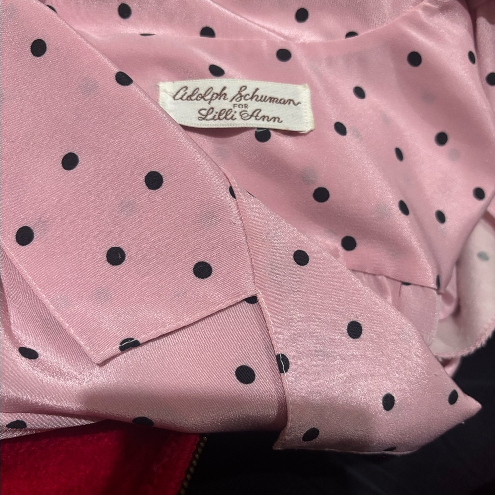 Adolph Schuman for Lilli Ann Pink Polka Dot Blouse